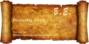 Bozsoky Erik névjegykártya