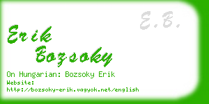 erik bozsoky business card